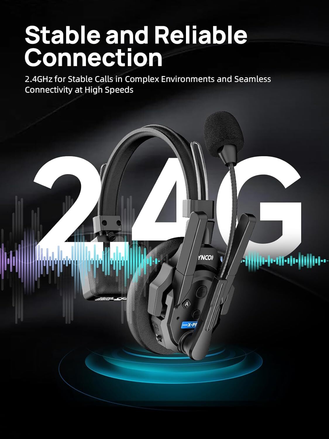 SYNCO XTALK XPRO5 Wireless Intercom Headset 2.4GHz System 5 Person 500m/1640ft