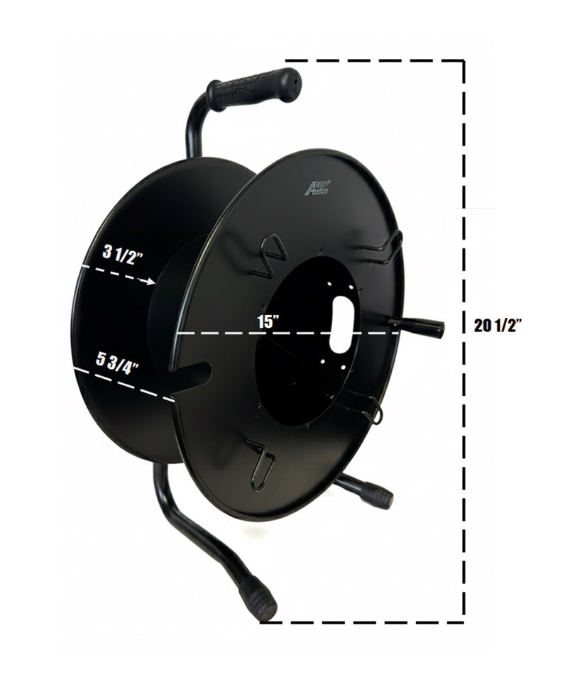Audio2000’S BLANK Ethernet Heavy Duty XL Portable Cable Snake Reel Black Metal D