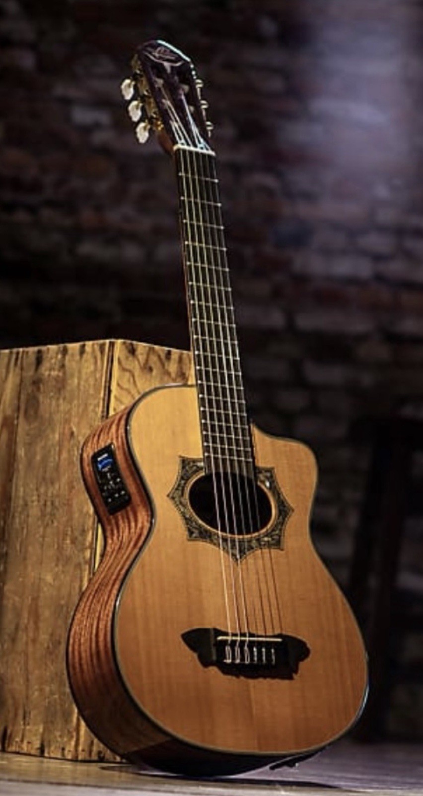 Requinto Guitar, Oscar Schmidt Acoustic/Electric Solid Cedar Top with Gig Bag.