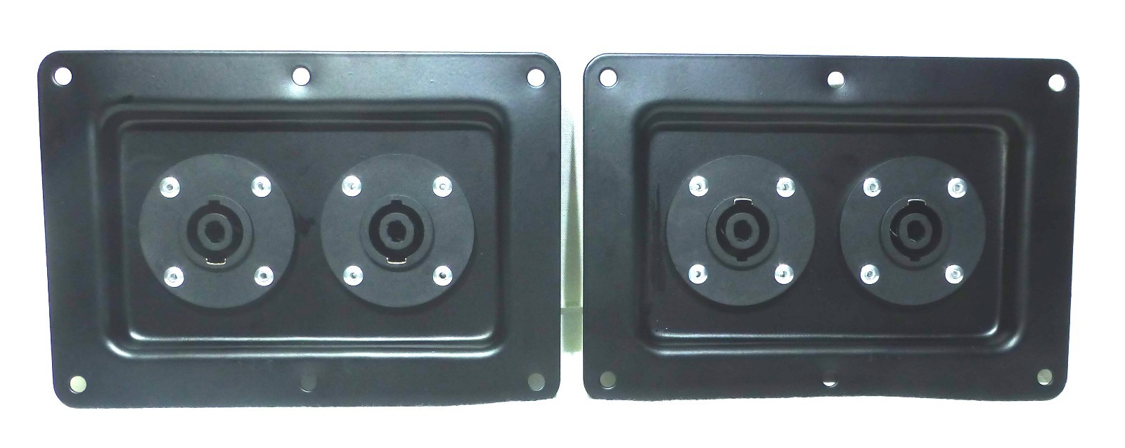 (2) Two Large Metal Speaker Jack Plates with Dual Large Aftermarket NL4MPR