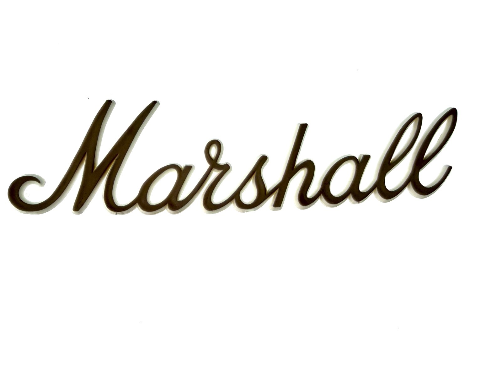 MARSHALL MOLDED PLASTIC LOGO FOR GUITAR AMPLIFIERS – 9″ X 2 1/4″