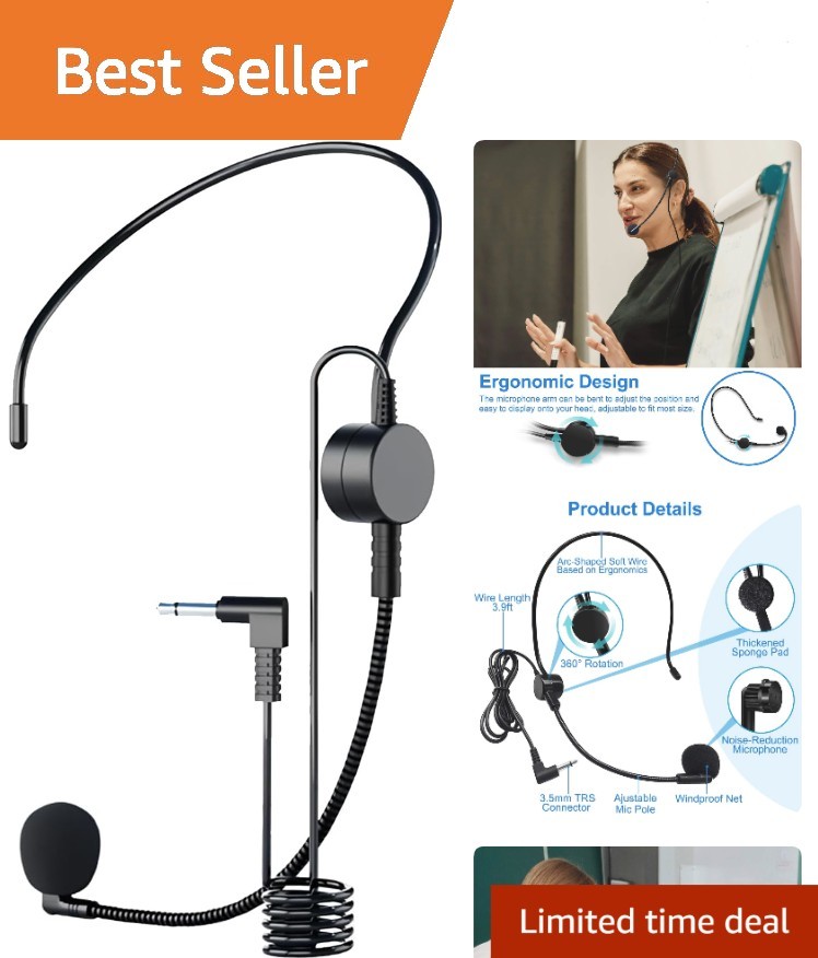 Ergonomic Headset Microphone for Voice Amplification – Perfect for Professionals