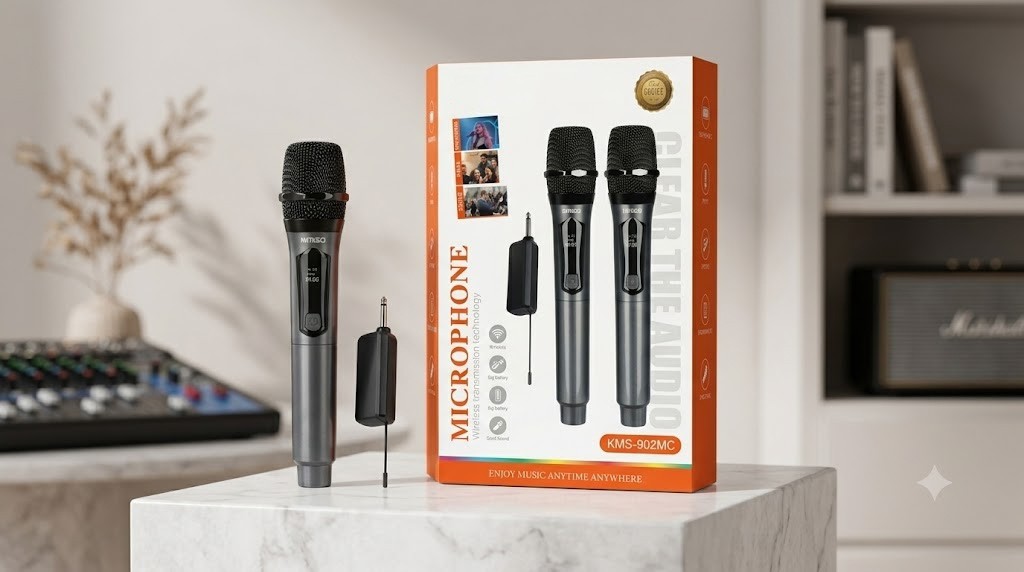 Dual Wireless Microphone System UHF Handheld Mic for Karaoke Party Speech Singin