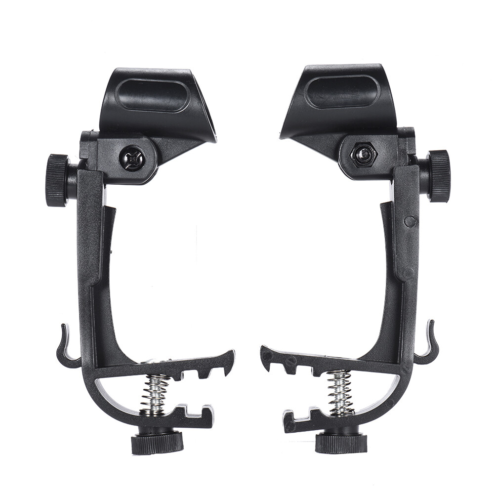 2pcs Clamp Clip On Drum Microphone Mic Mount Holder Shockproof J7G7