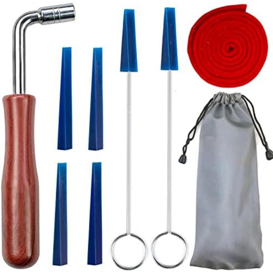 Piano Tuning Kit Professional Piano Tuning Wrench Hammer Rubber Mutes Set 8 Pcs