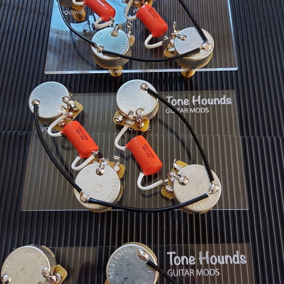 USA Les Paul Wiring Harness-Tone Hounds Short Shaft CTS Orange Drops 50’s Wired