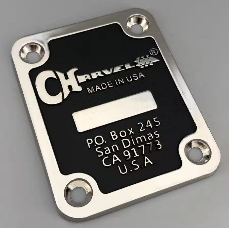 Electric Guitar Neck Plate For Charvel Black ( Can customize serial number)