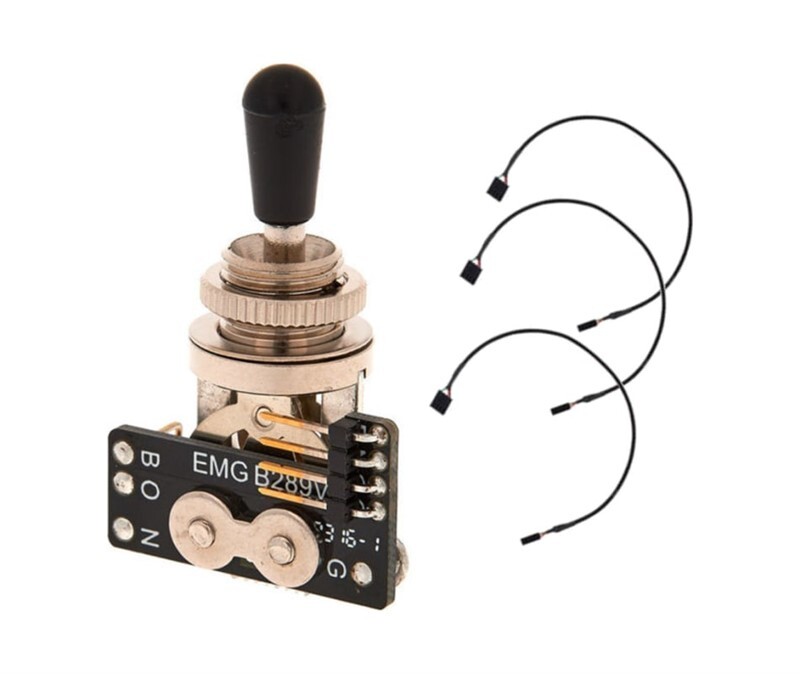 NEW – EMG Solderless 3-Position Toggle Switch, Black Knob B289, 4921.00