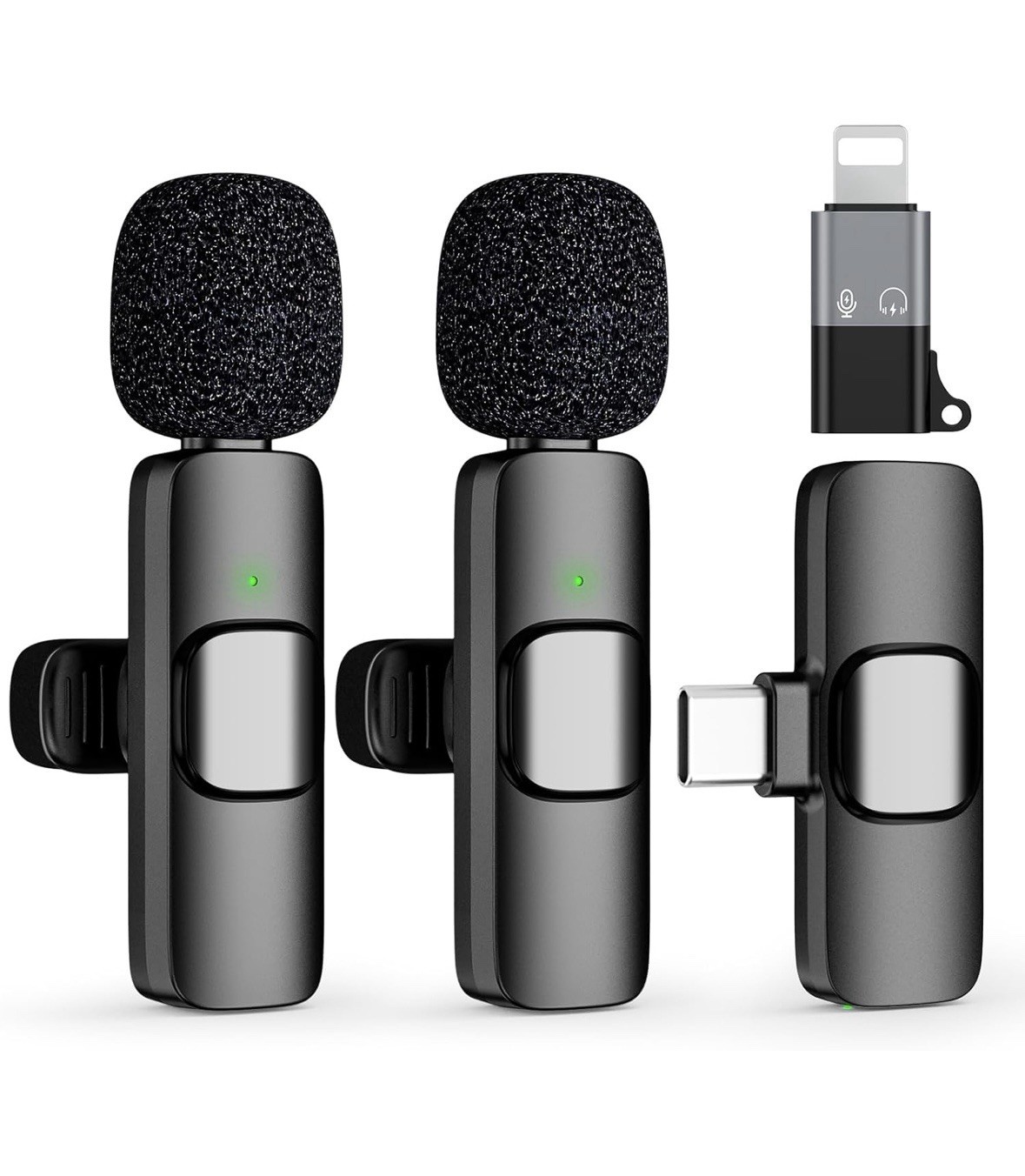 USB C Mini Wireless Lavalier Microphone for iPhone 15 16, iOS and Android Dev…