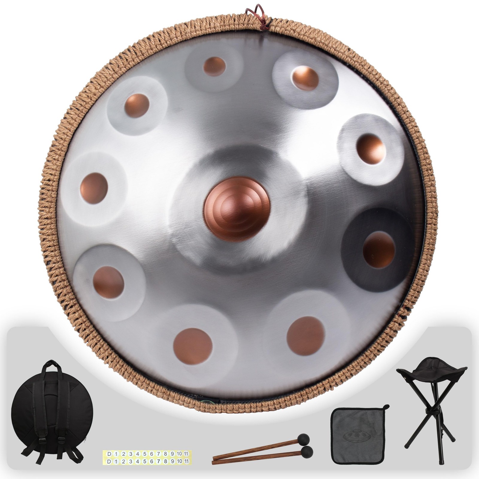 Handpan 19 inch D Minor Kurd Handpan 10 Notes Handpan Drum Instrument for Pro…