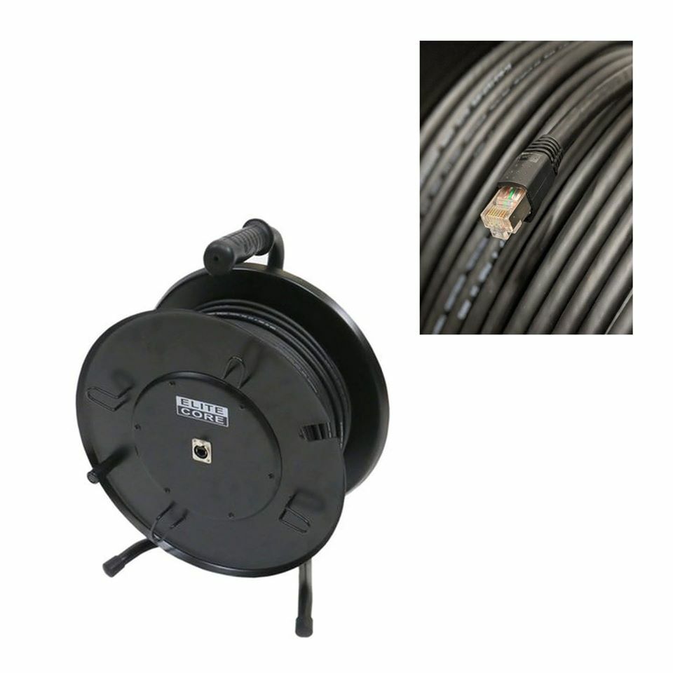 SuperCAT5E 250 ft Booted RJ45 Tactical Shielded Ethernet Reel Snake Cable