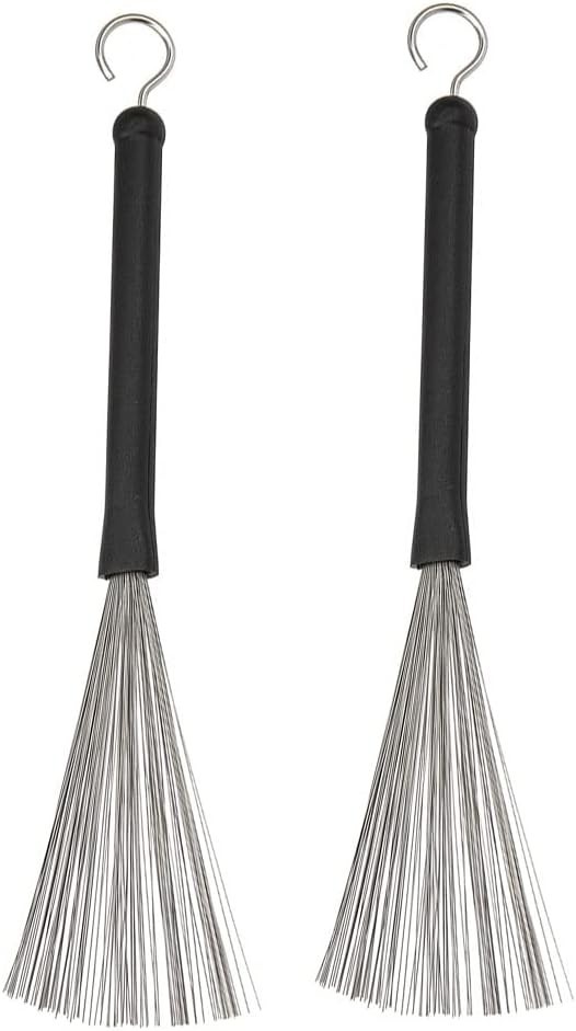 Jiayouy 1 Pair Drum Wire Brushes Sticks Percussion Retractable Brush…