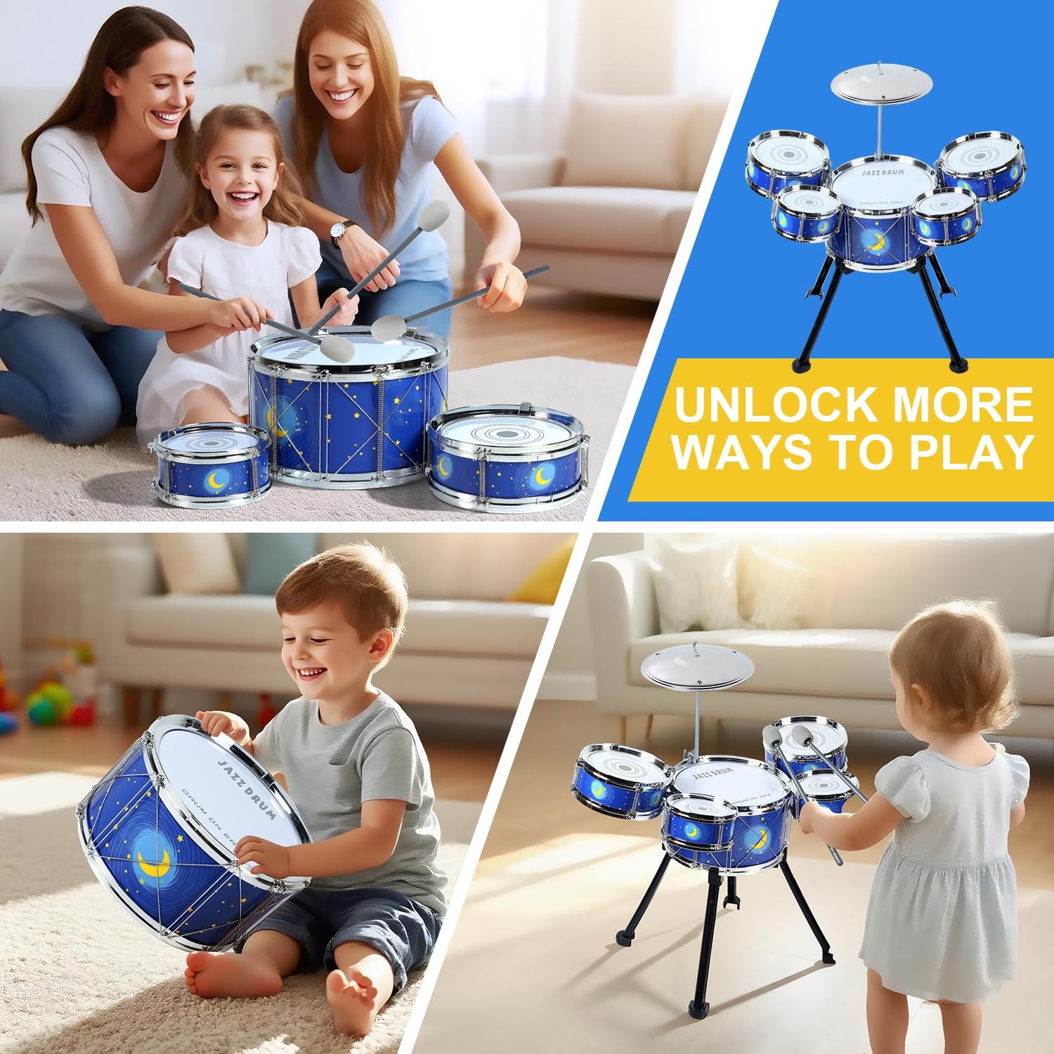 Drum Set for Toddlers 1-3 – Upgraded Kids Musical Toy for 3-5 Years Old Boys …