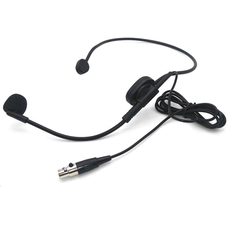 Black Headset Microphone For Shure PGX SLX ULX Wireless TA4F XLR 4 pin Connector