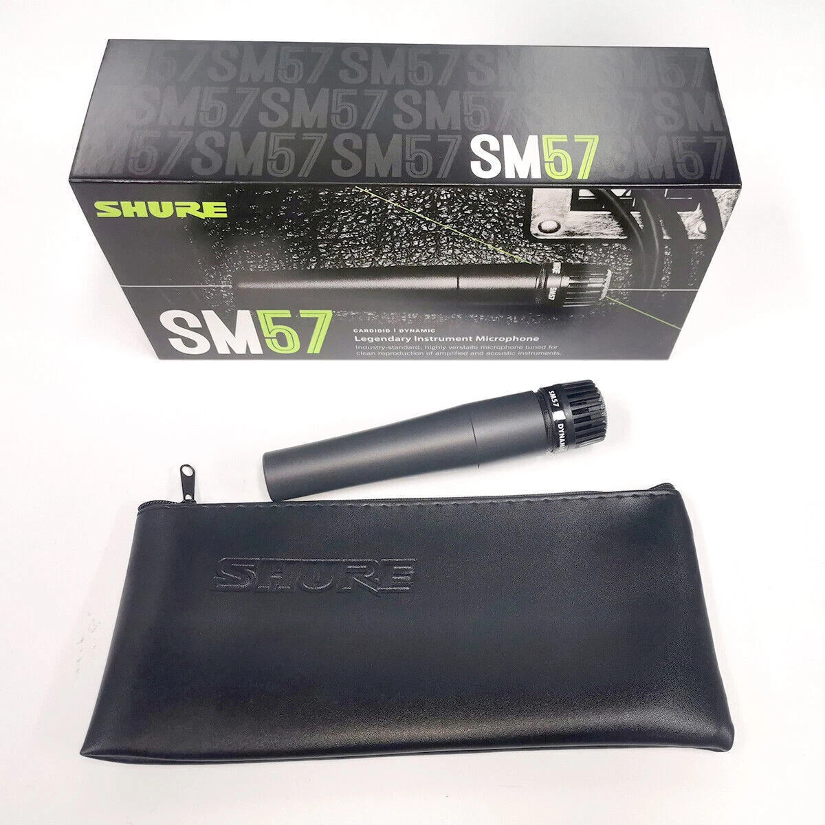 Shure SM57LC Dynamic Instrument Mic XLR Professional Microphone Stand Clip Bag