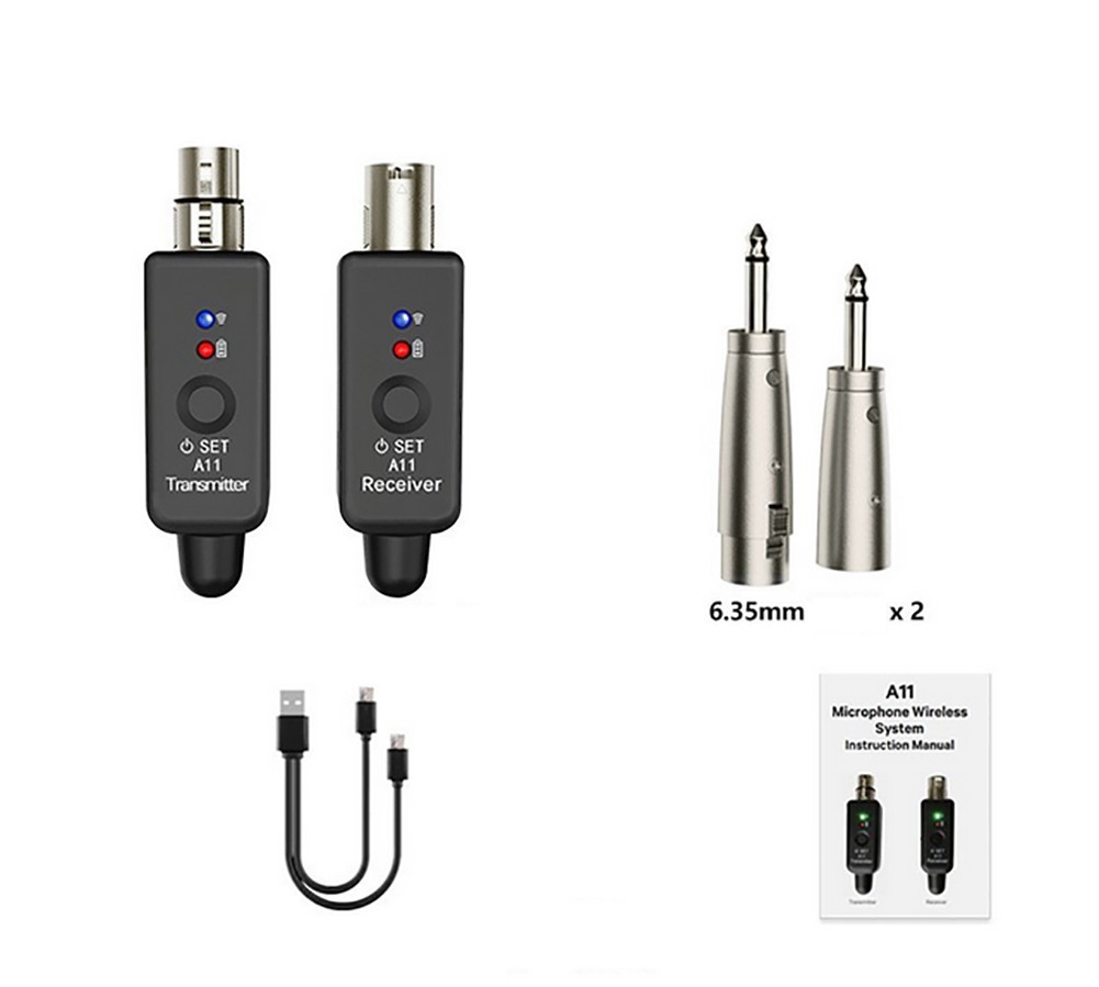 Wireless XLR Microphone System for Dynamic Microphone PA System and Audio Mixer