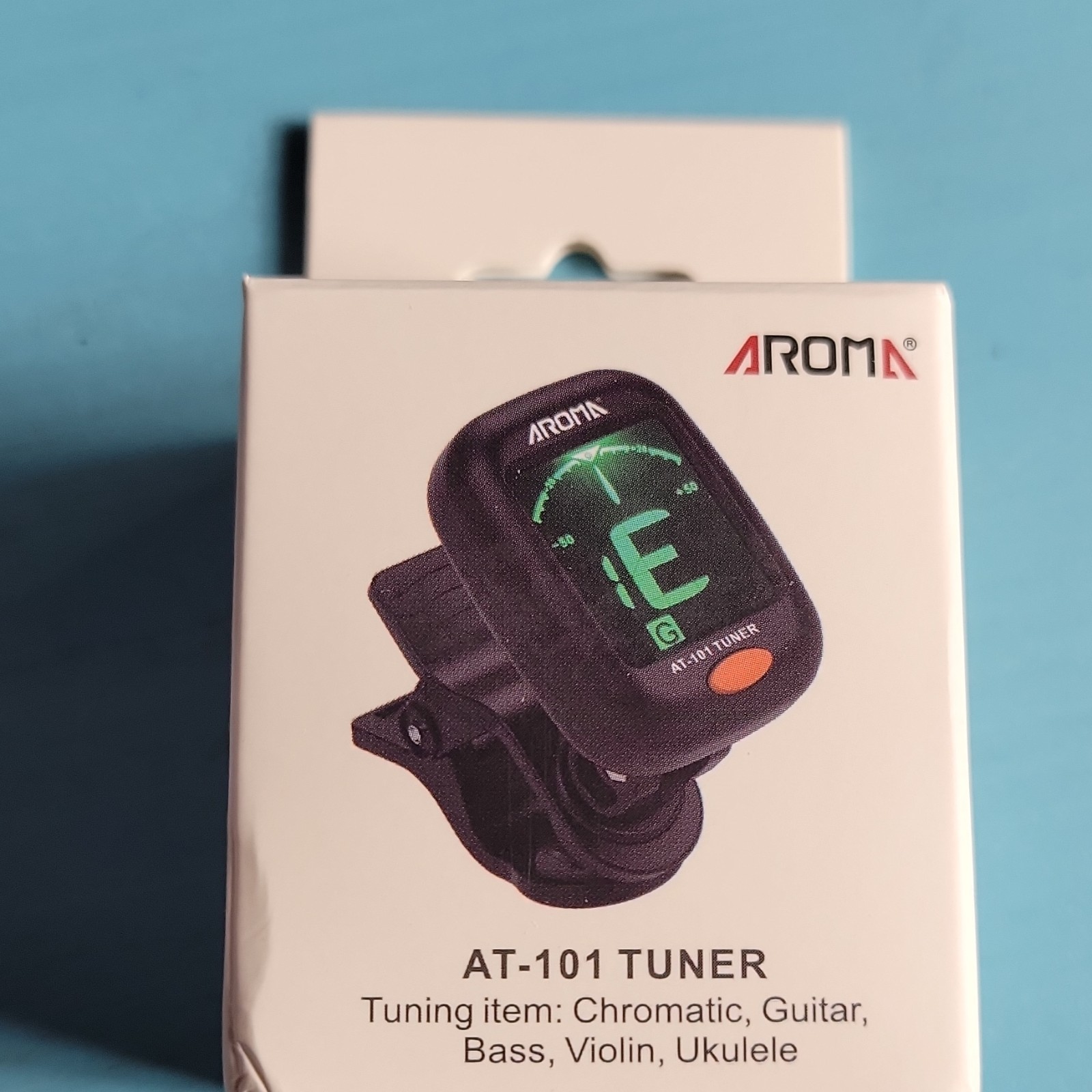 Tuner Aroma AT-101 Digital Clip-On Black for Guitar Bass Violin Ukulele
