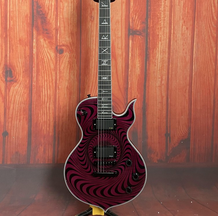 Custom Electric Guitar Purple Zakk Buzzsaw Vortex Black Hardware H-H Pickups