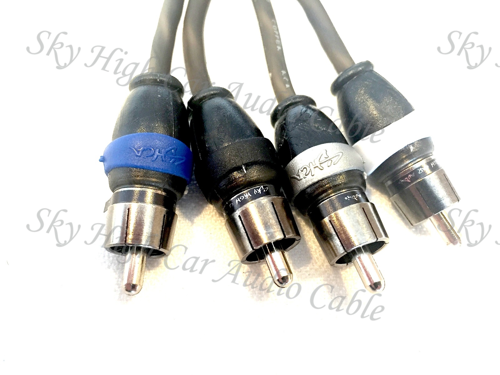 Sky High Car Audio 4 Channel Twisted 18 ft RCA Cables Coated 18′ OFC Four