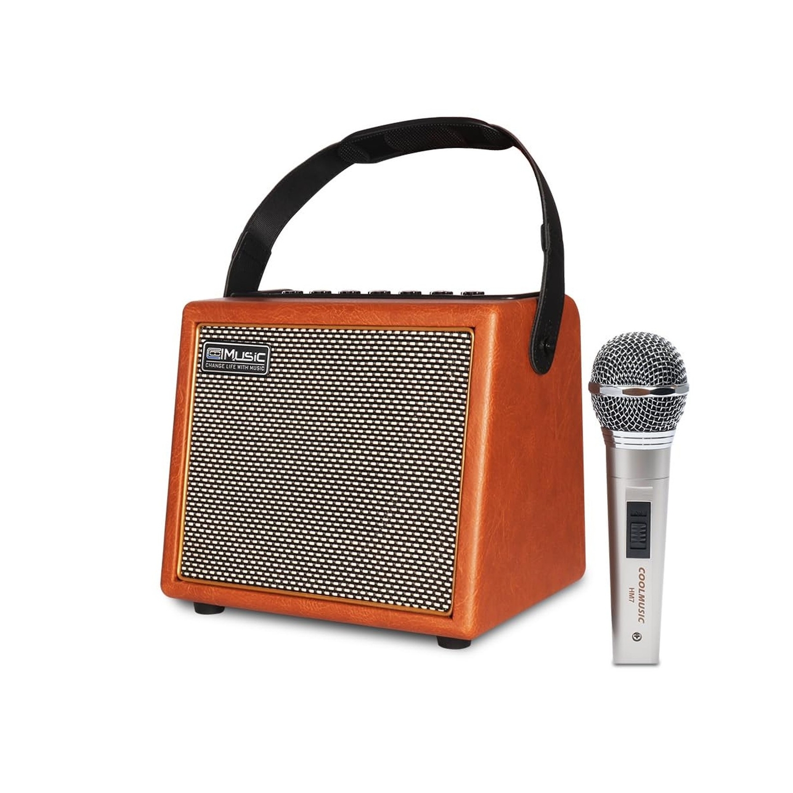 Coolmusic Professional Karaoke Machine Guitar Amplifier with 1 Microphone, Po…